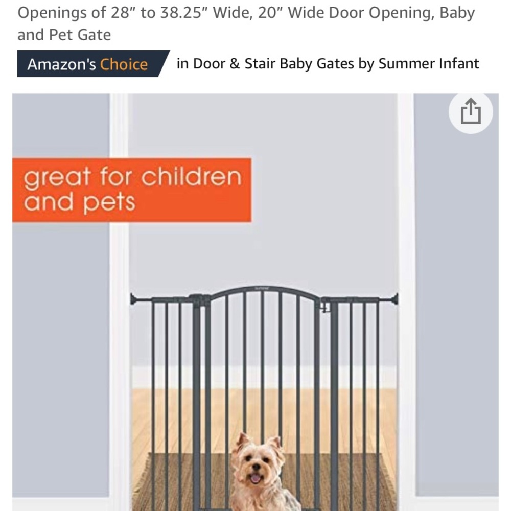 New in box. Safety baby gate. Never opened. See pictures from Amazon. LOW PRICE